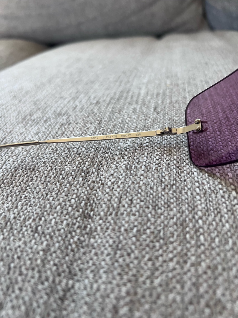 Chanel 4017 Vintage Rimless Purple Sunglasses with Silver Frame - Picture 8 of 12